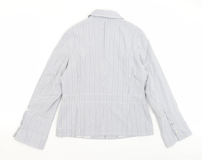 Collection Womens Blue Striped  Jacket Blazer Size 14