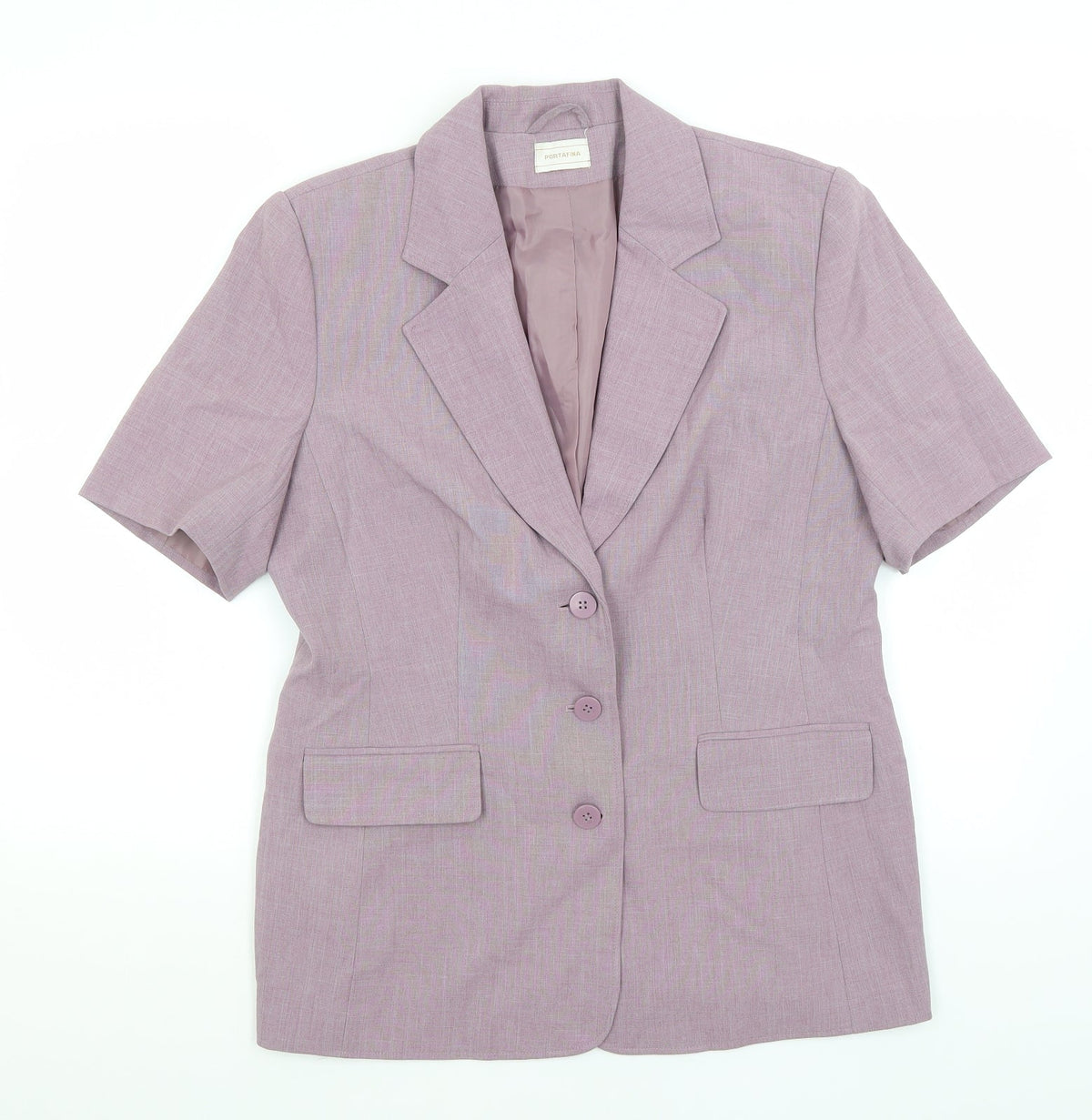 Additional front view of Portafina women’s purple jacket blazer, size UK 14