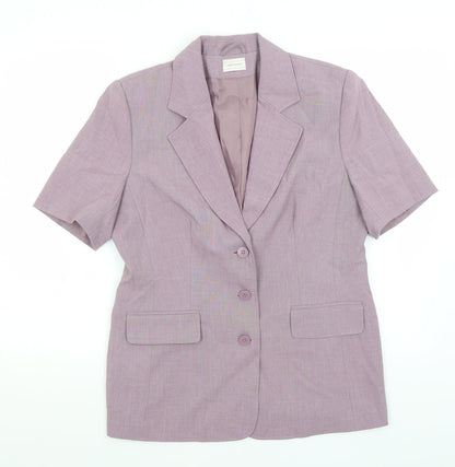 Additional front view of Portafina women’s purple jacket blazer, size UK 14