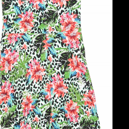 George Womens Green Animal Print  T-Shirt Dress  Size XS