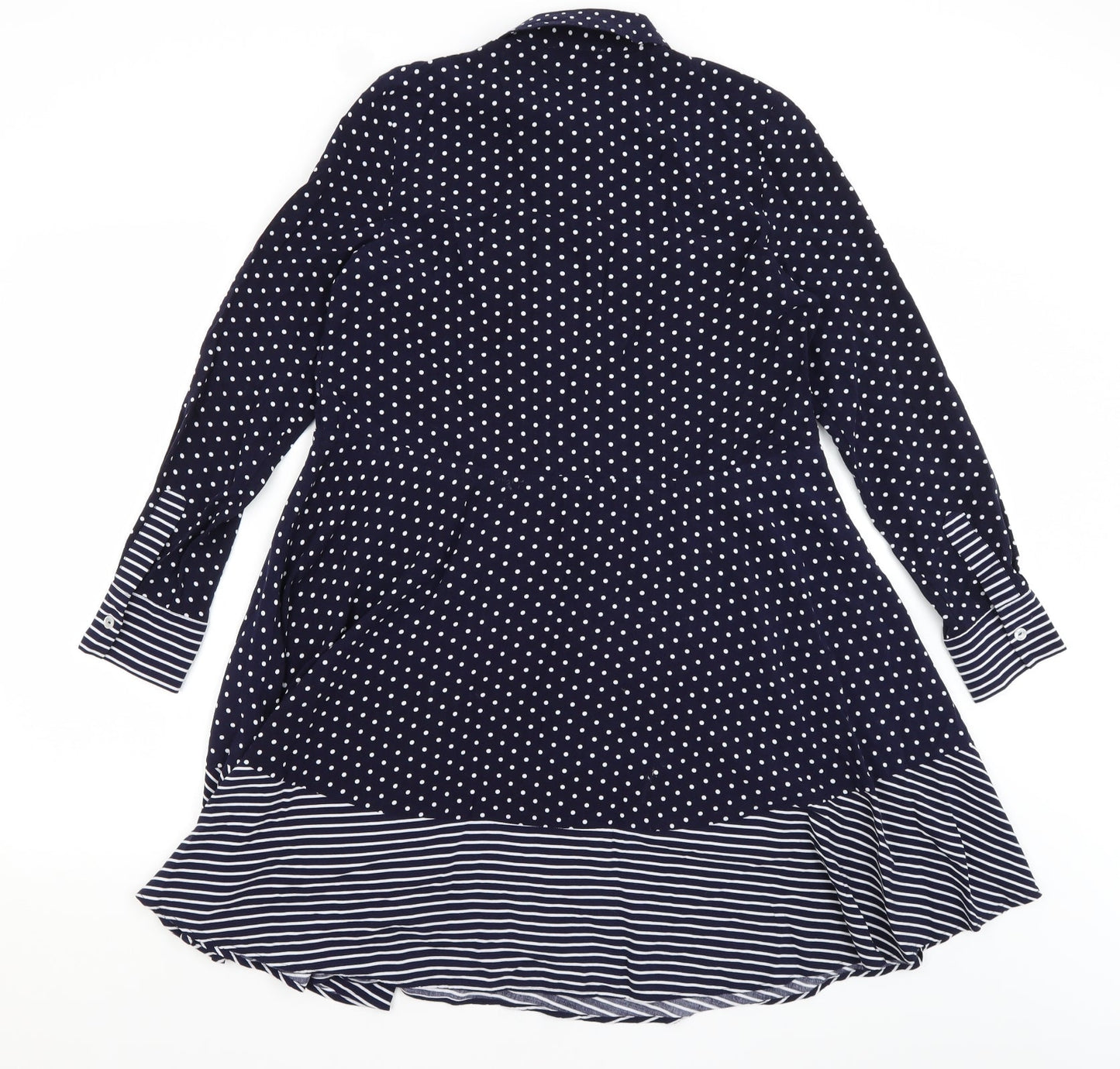 Warehouse Womens Blue Polka Dot  A-Line  Size 6