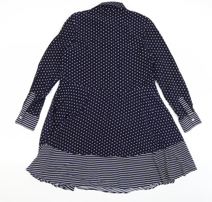 Warehouse Womens Blue Polka Dot  A-Line  Size 6