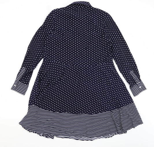 Warehouse Womens Blue Polka Dot  A-Line  Size 6