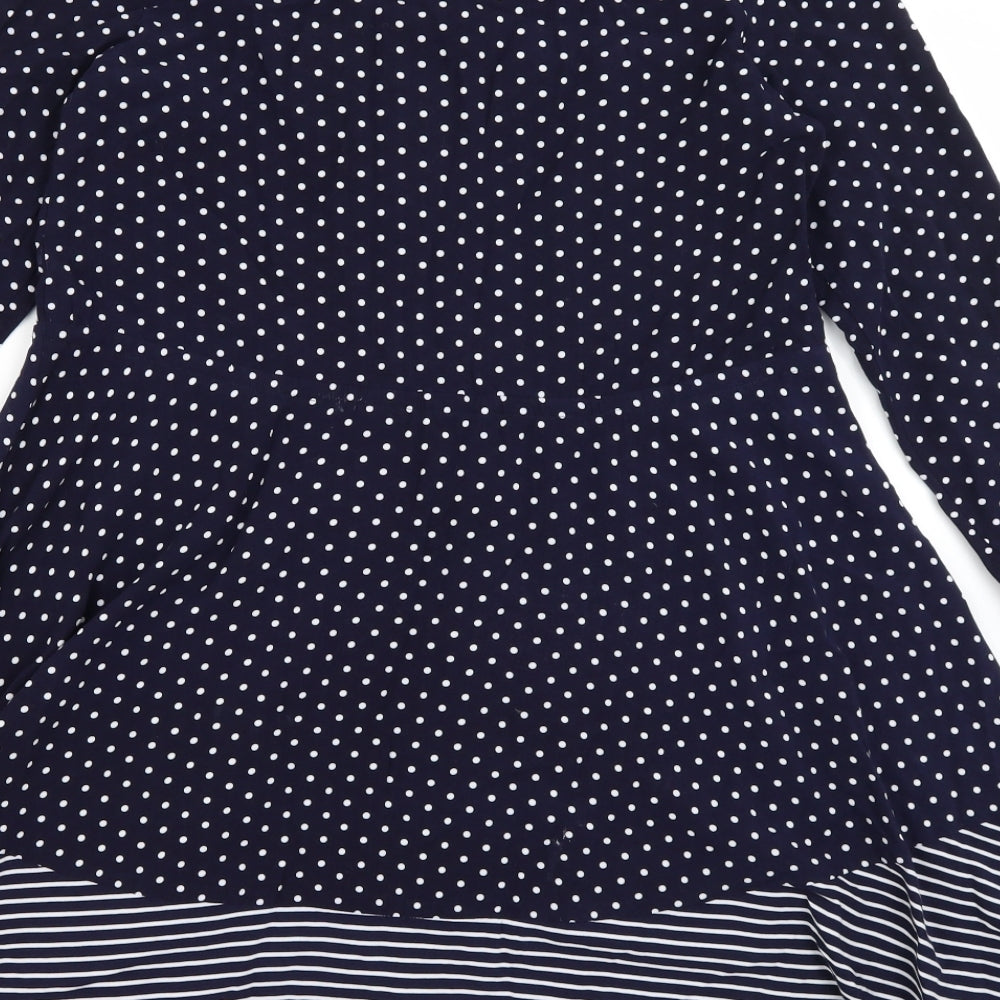 Warehouse Womens Blue Polka Dot  A-Line  Size 6