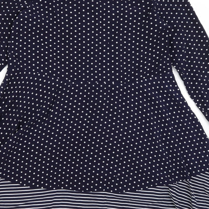 Warehouse Womens Blue Polka Dot  A-Line  Size 6