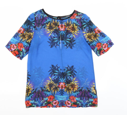 Womens UK Size 10 Atmosphere Blue Basic Blouse