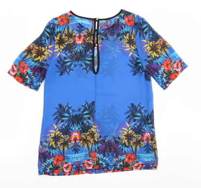 Womens UK Size 10 Atmosphere Blue Basic Blouse