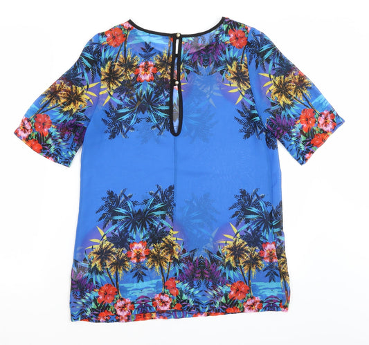 Womens UK Size 10 Atmosphere Blue Basic Blouse
