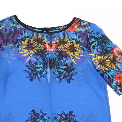 Womens UK Size 10 Atmosphere Blue Basic Blouse