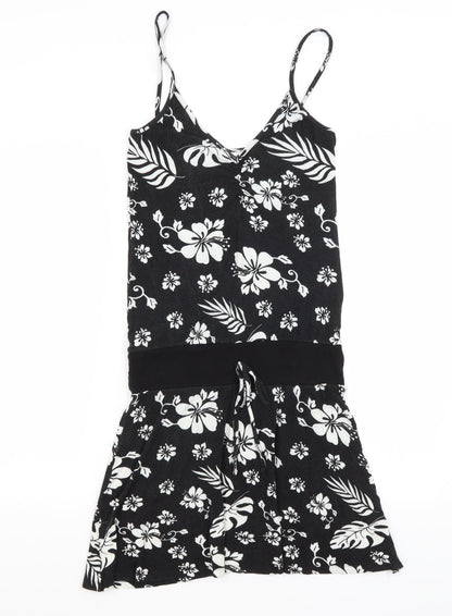 Multiply Womens Black Floral  Mini  Size 10
