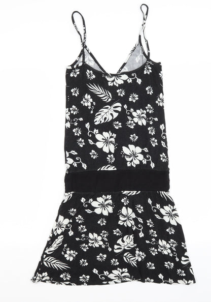 Multiply Womens Black Floral  Mini  Size 10