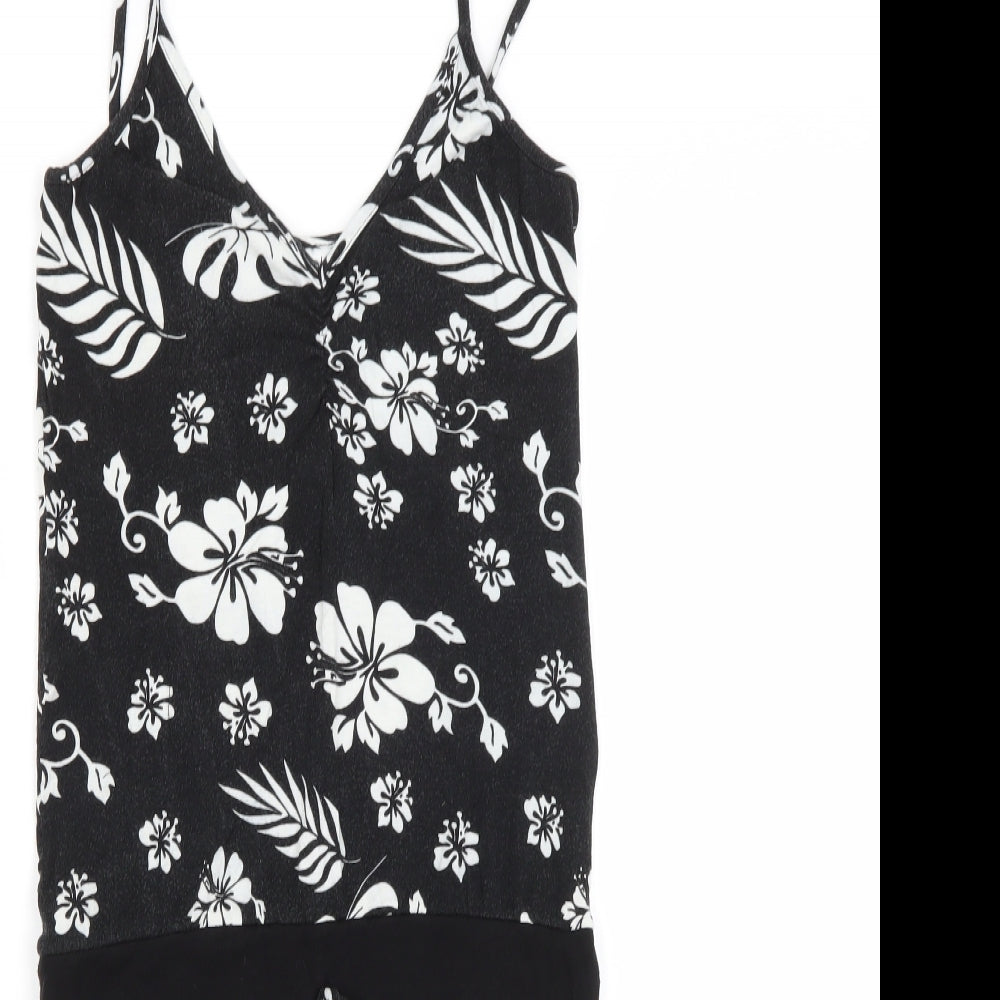 Multiply Womens Black Floral  Mini  Size 10