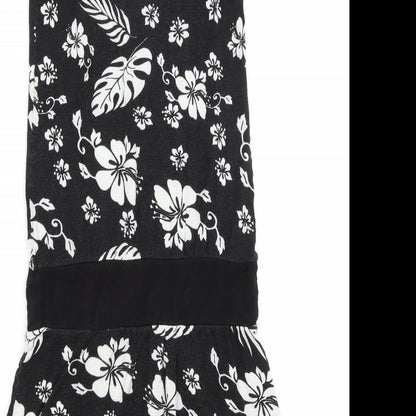 Multiply Womens Black Floral  Mini  Size 10