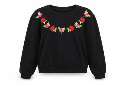 Front view of Daphnea women’s black jumper, size S
