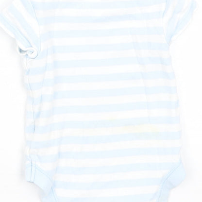 M&S Baby Blue Striped  Romper One-Piece Size 0-3 Months