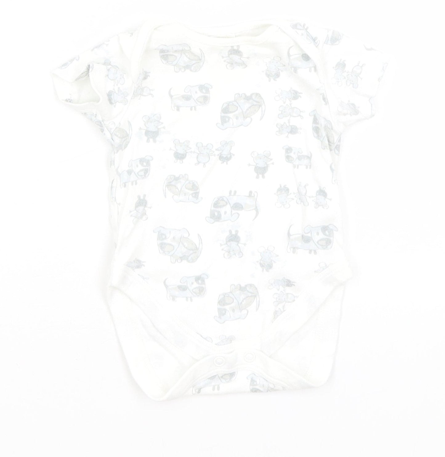 NEXT Baby White   Romper One-Piece Size 0-3 Months  - Dogs & Mice