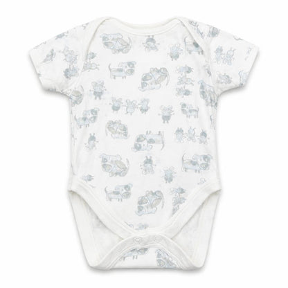 Front view of Next Baby White Romper One-Piece, size 0-3, Months - Dogs & Mice