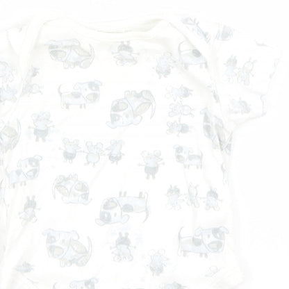 NEXT Baby White   Romper One-Piece Size 0-3 Months  - Dogs & Mice