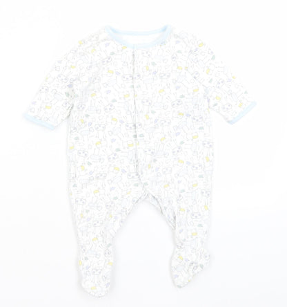 M&S Baby White   Babygrow One-Piece Size 0-3 Months  - Animals