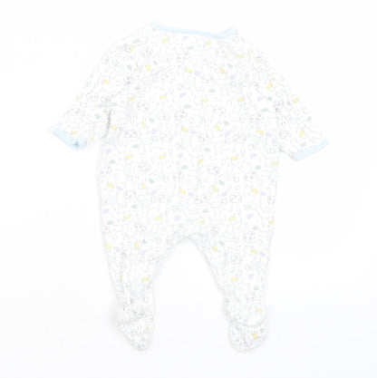 M&S Baby White   Babygrow One-Piece Size 0-3 Months  - Animals
