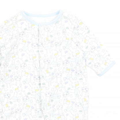 M&S Baby White   Babygrow One-Piece Size 0-3 Months  - Animals