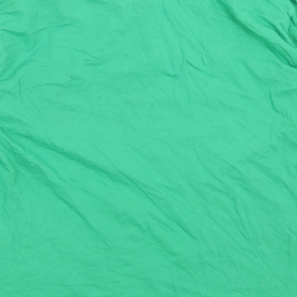 Brand and care label for Made By Elves women’s green basic t-shirt, size UK 12, - mum elf