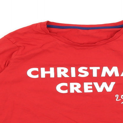 George Womens Red   Basic T-Shirt Size 12  - Christmas Crew 2019