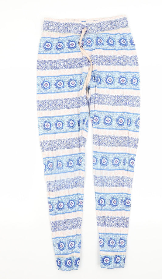 TU Womens Blue Paisley  Capri Trousers Size 8 L26 in