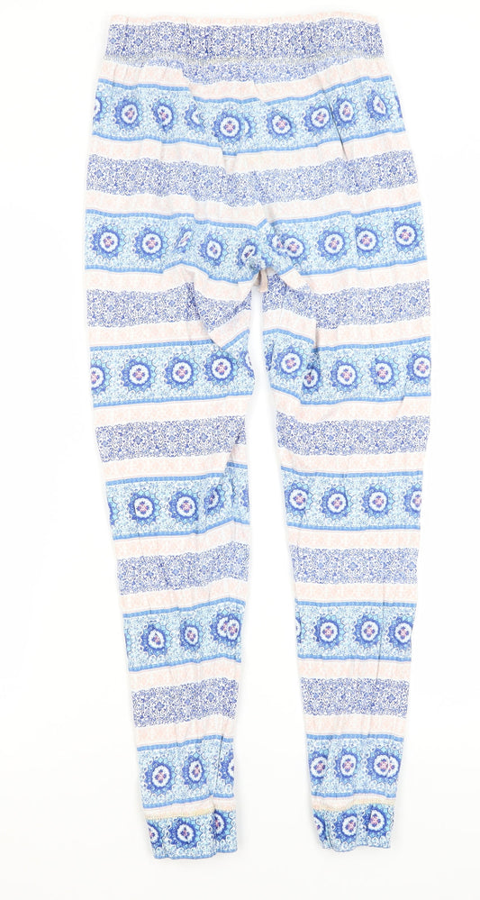 TU Womens Blue Paisley  Capri Trousers Size 8 L26 in