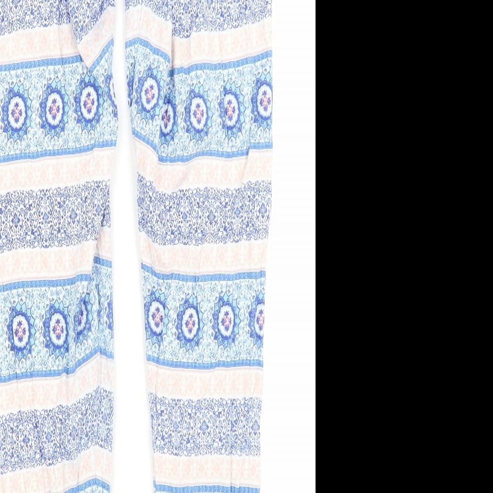 TU Womens Blue Paisley  Capri Trousers Size 8 L26 in