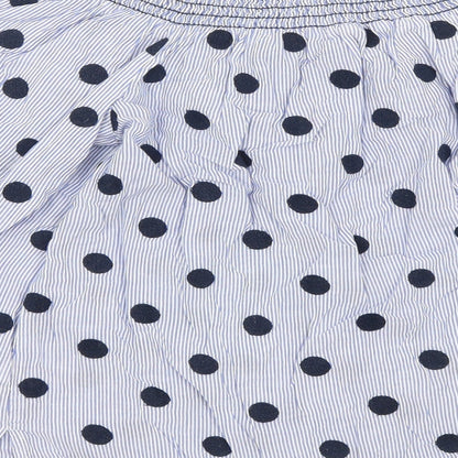 TU Womens Blue Polka Dot  Basic Blouse Size 8