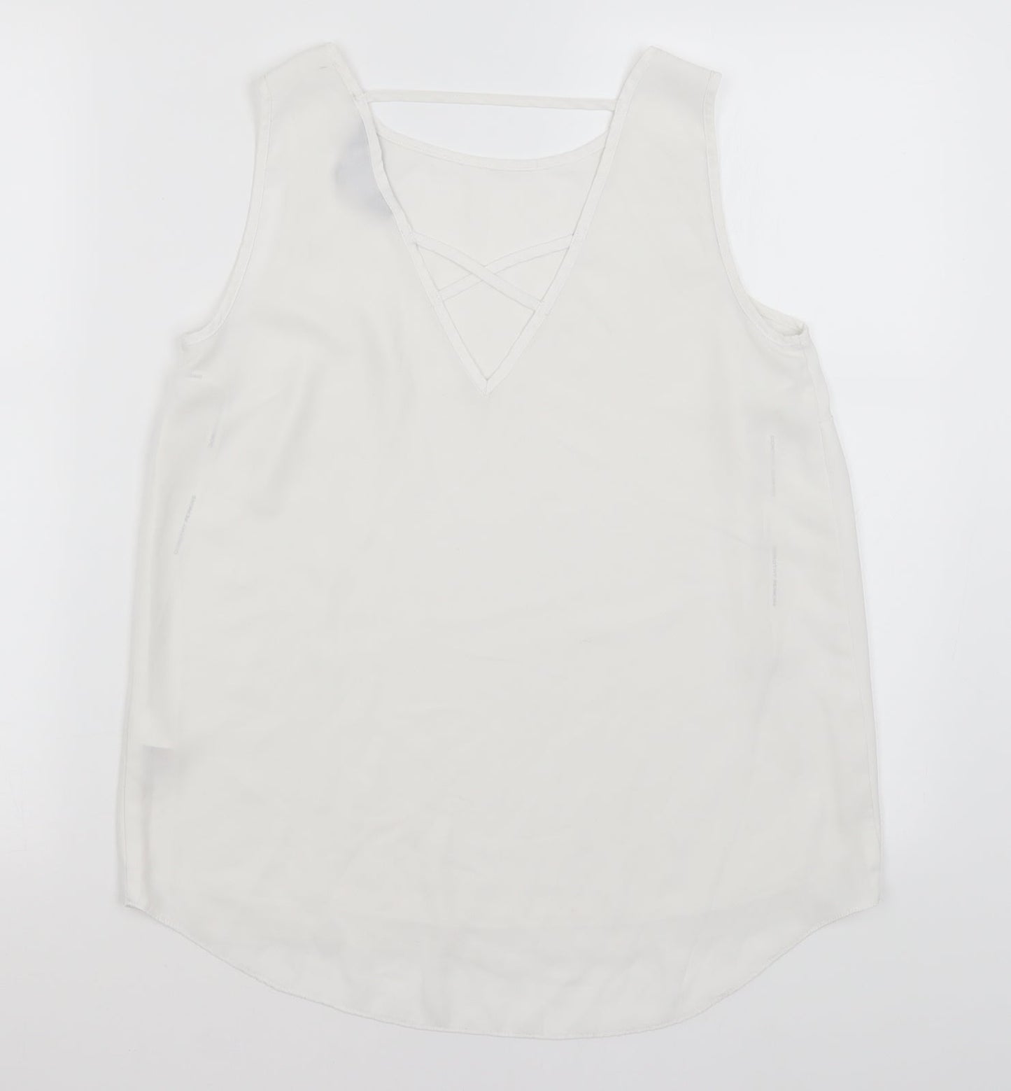 Womens UK Size 8 Dorothy Perkins White Basic Tank