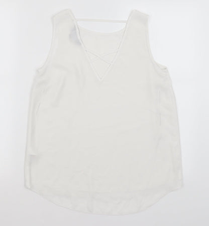 Womens UK Size 8 Dorothy Perkins White Basic Tank