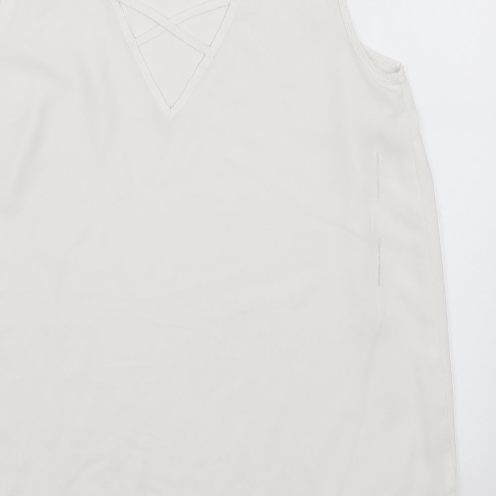 Womens UK Size 8 Dorothy Perkins White Basic Tank