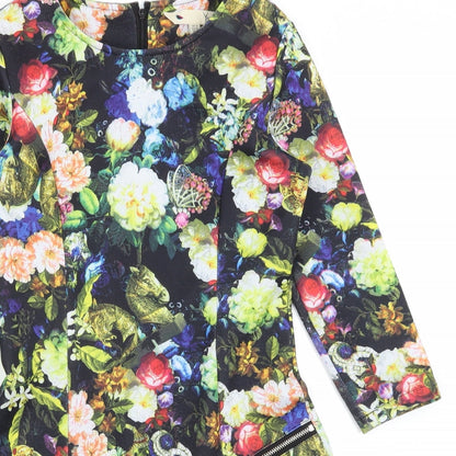 Yumi Womens Black Floral  Fit & Flare  Size 6