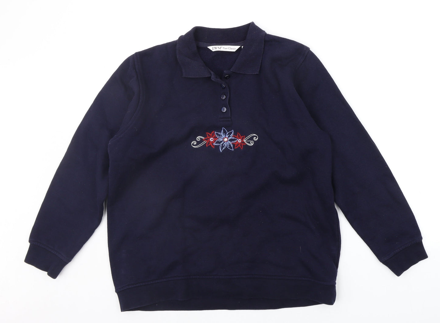 EWM Boys Blue Floral  Pullover Jumper Size 14-15 Years