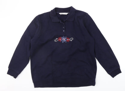 EWM Boys Blue Floral  Pullover Jumper Size 14-15 Years