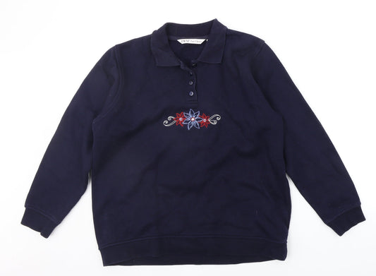EWM Boys Blue Floral  Pullover Jumper Size 14-15 Years