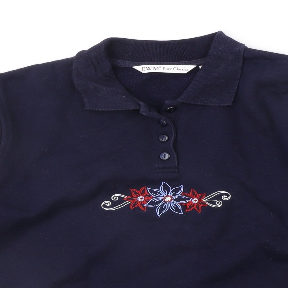 EWM Boys Blue Floral  Pullover Jumper Size 14-15 Years