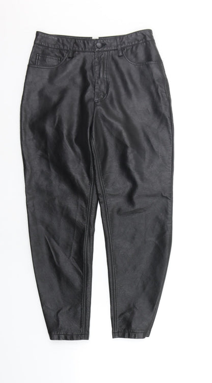Womens UK Size 4 Topshop Regular Fit  Black Trousers