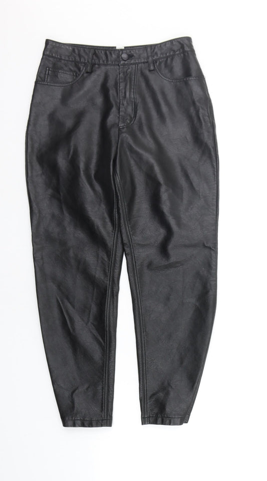 Womens UK Size 4 Topshop Regular Fit  Black Trousers
