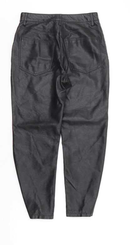 Womens UK Size 4 Topshop Regular Fit  Black Trousers