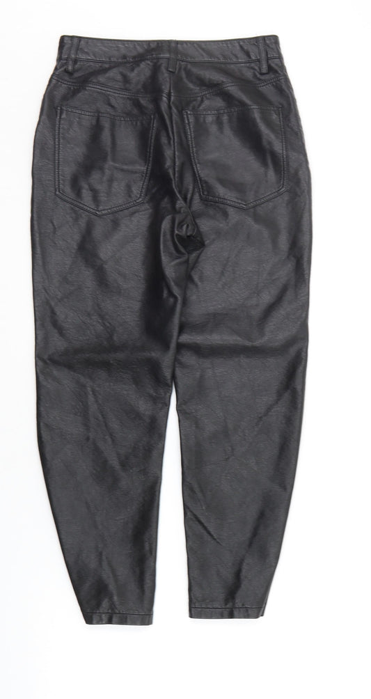 Womens UK Size 4 Topshop Regular Fit  Black Trousers