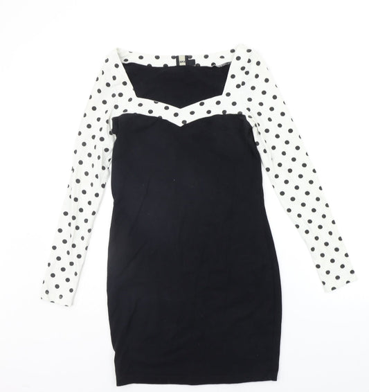 ASOS Womens Black Polka Dot  A-Line  Size 10