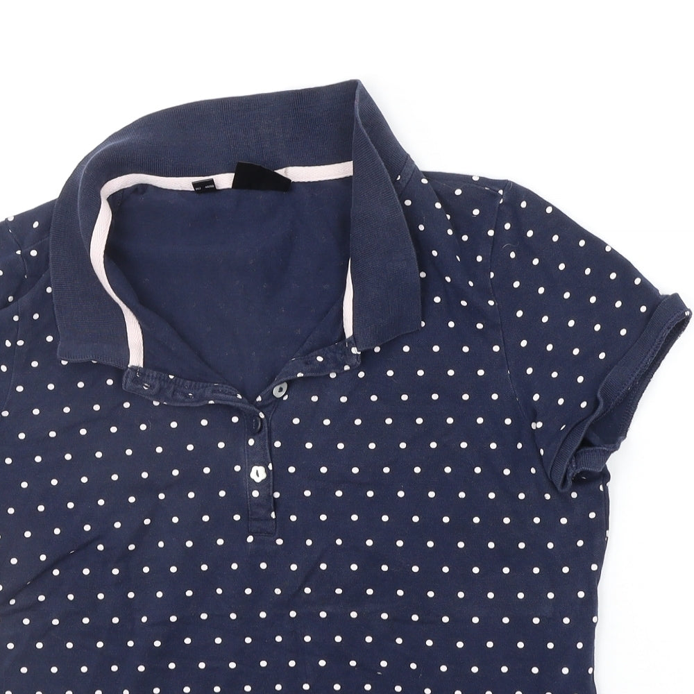 Womens UK Size M Bpc Blue Basic Polo