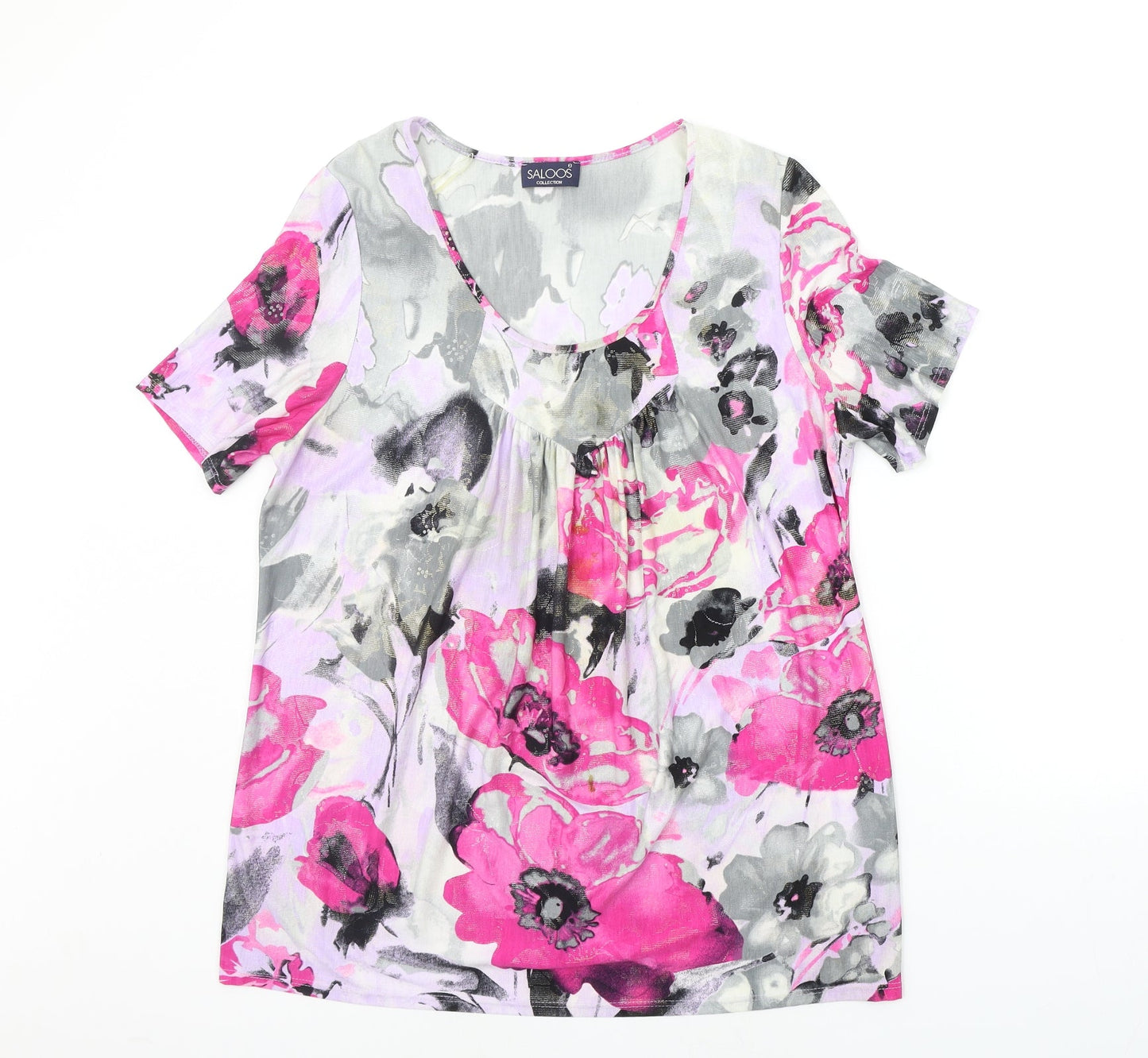 Womens UK Size L Saloos Pink Basic T-Shirt