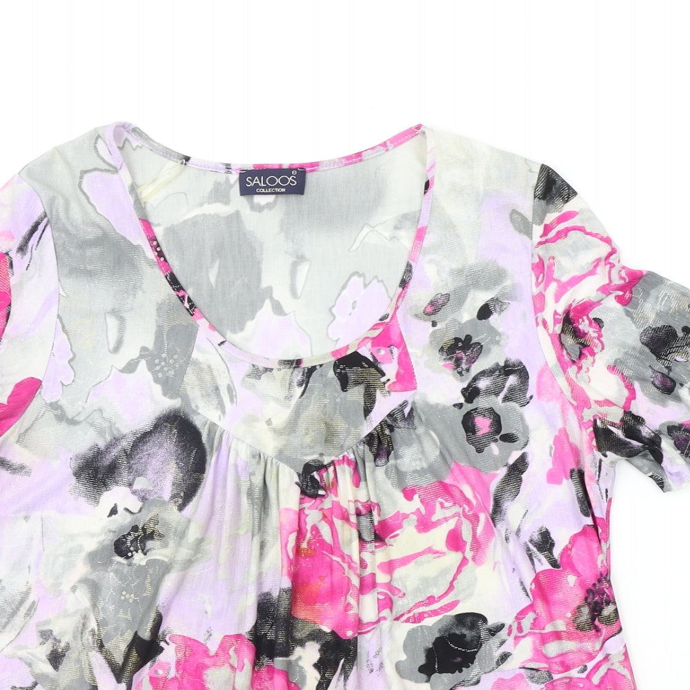 Womens UK Size L Saloos Pink Basic T-Shirt