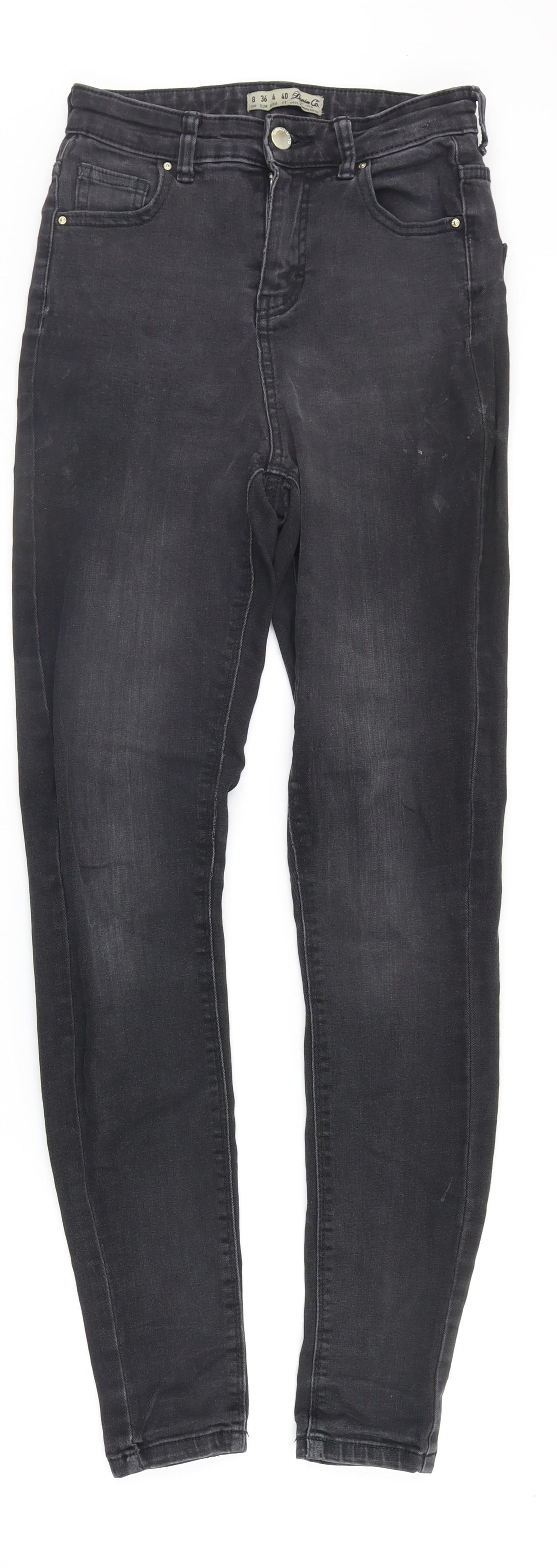 Denim & Co. Womens Grey   Straight Jeans Size 8 L27 in