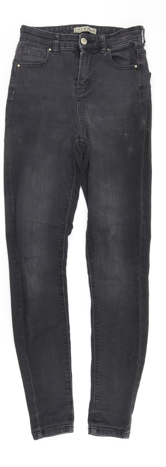 Denim & Co. Womens Grey   Straight Jeans Size 8 L27 in