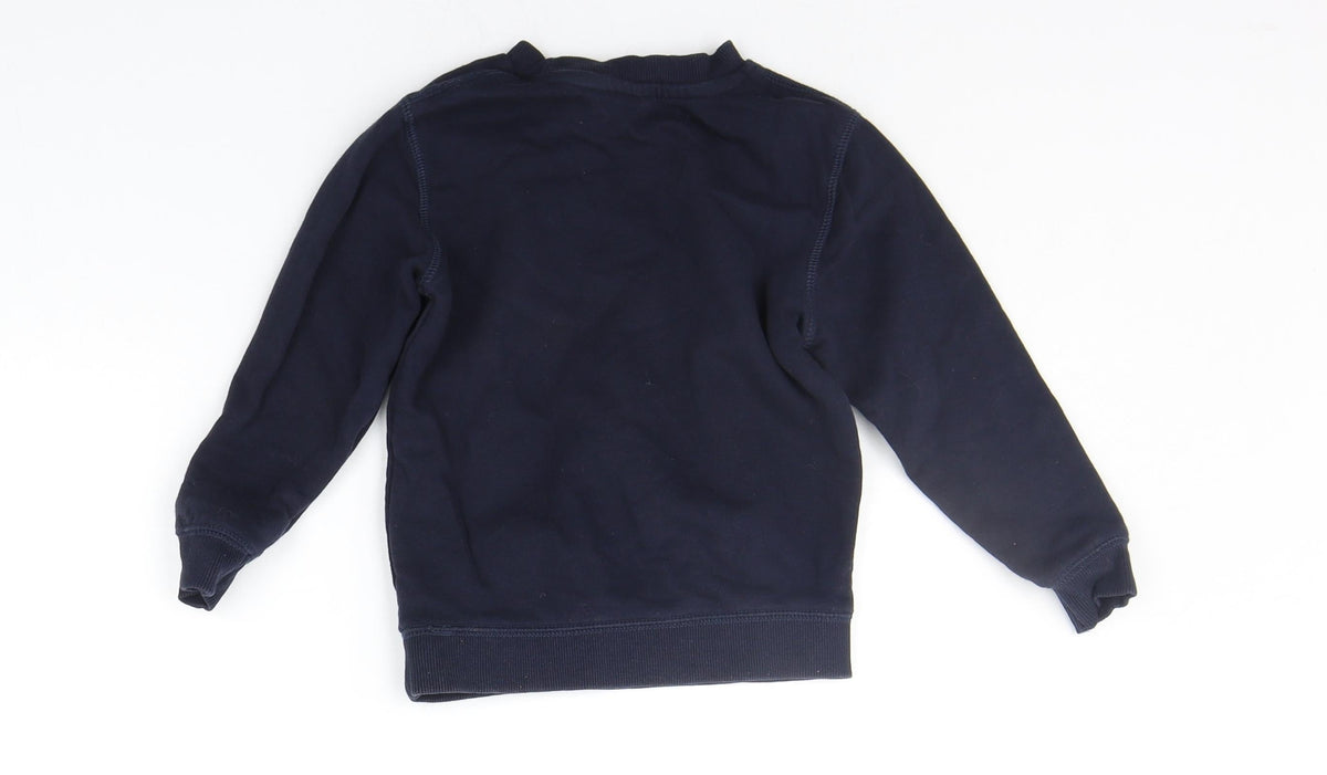 Back view of Tu boys’ blue jumper, size 3, years